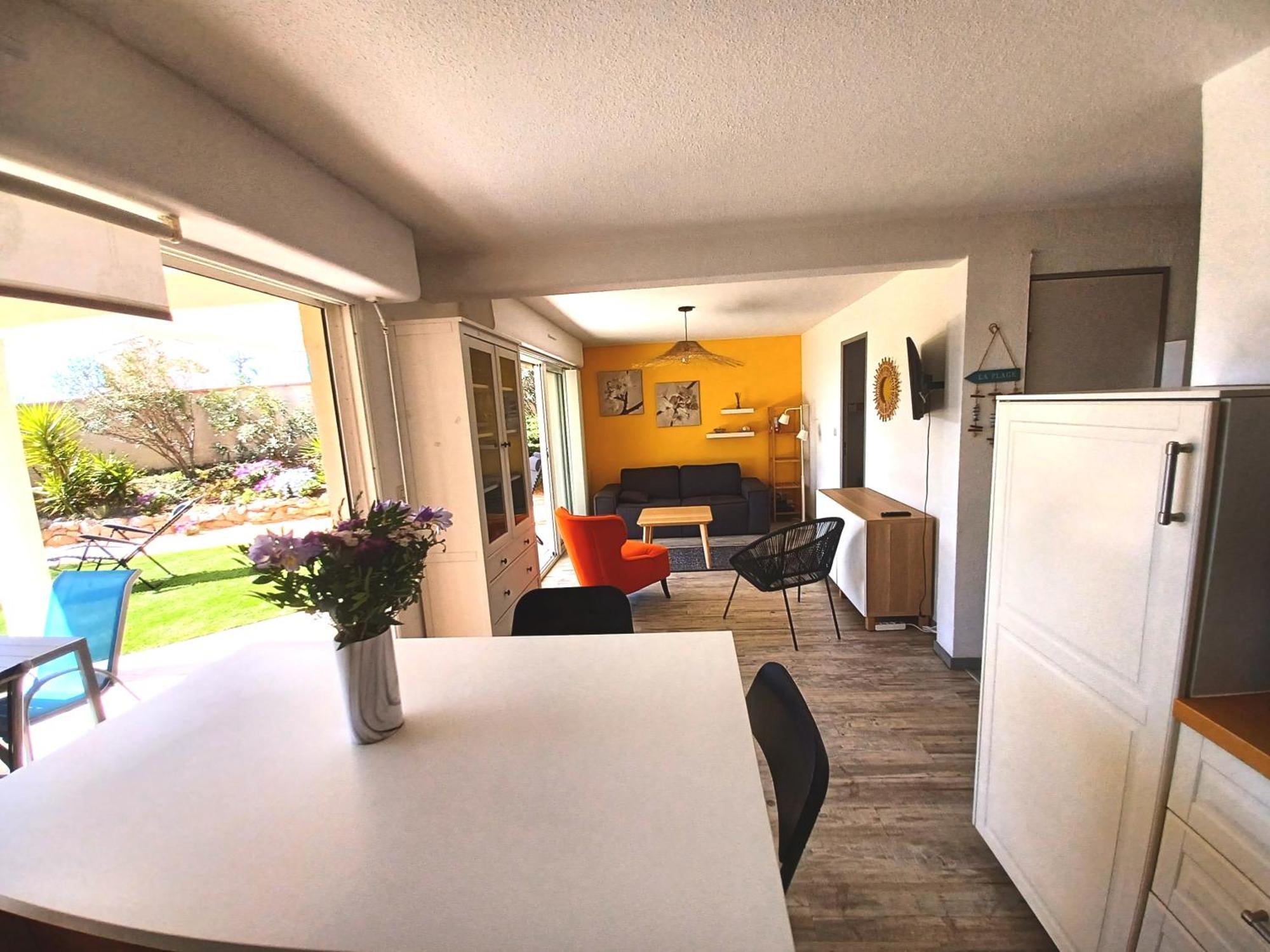 Plain-Pied Jardin 6 Personnes Clim Vue Mer Parking Wifi Terrasse Piscine Dans La Residence Saint-Pierre-la-Mer  외부 사진