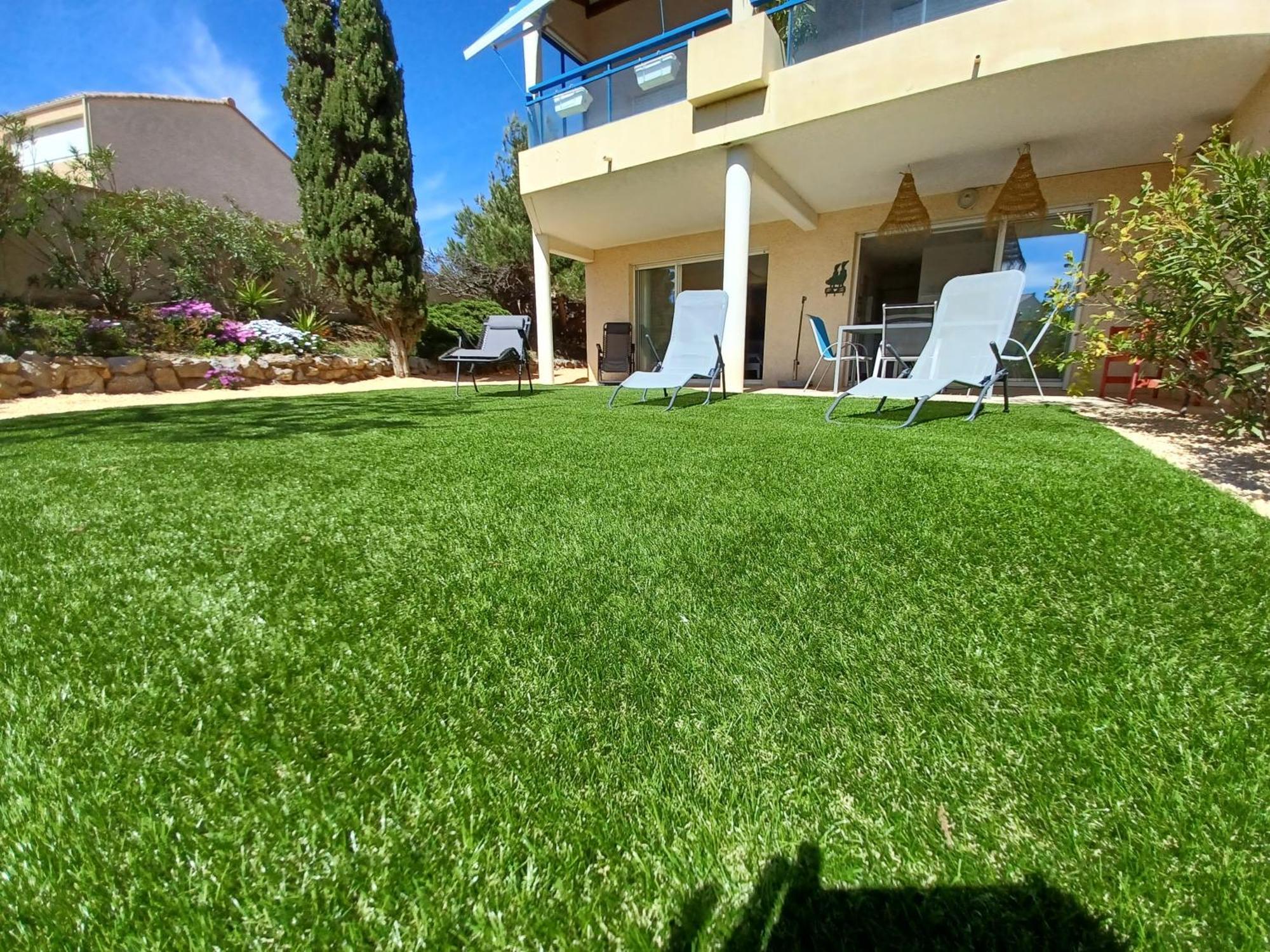 Plain-Pied Jardin 6 Personnes Clim Vue Mer Parking Wifi Terrasse Piscine Dans La Residence Saint-Pierre-la-Mer  외부 사진