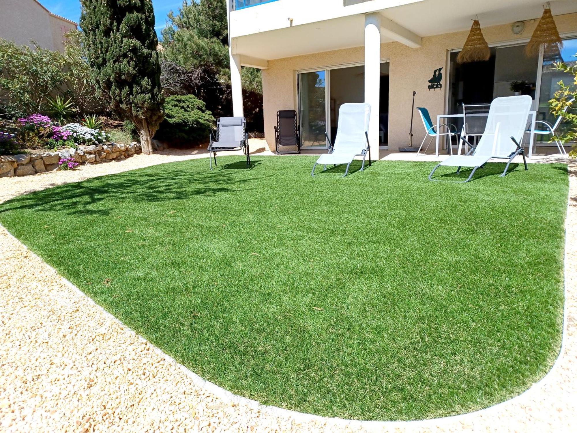 Plain-Pied Jardin 6 Personnes Clim Vue Mer Parking Wifi Terrasse Piscine Dans La Residence Saint-Pierre-la-Mer  외부 사진