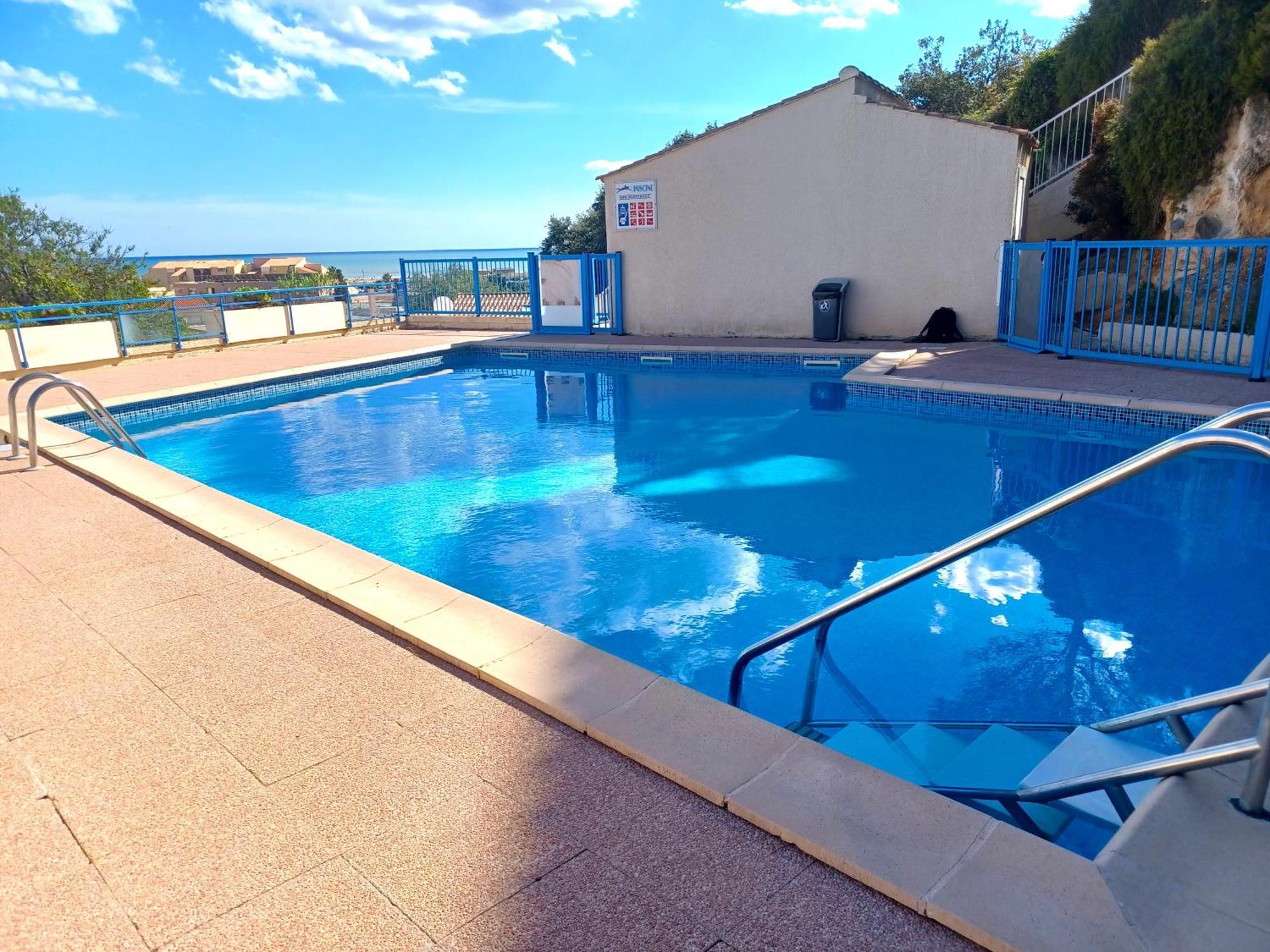 Plain-Pied Jardin 6 Personnes Clim Vue Mer Parking Wifi Terrasse Piscine Dans La Residence Saint-Pierre-la-Mer  외부 사진